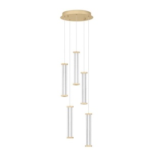 Lustra cu 5 pendule LED 2700K PHEME auriu periat