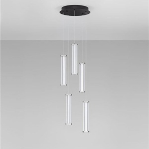 Lustra cu 5 pendule LED 2700K PHEME nickel satinat - Img 5