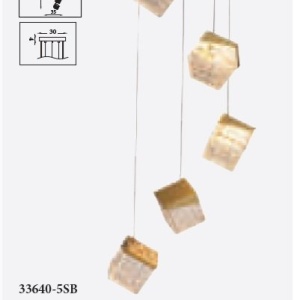 Lustra cu 5 pendule LED Cuboid 624679 universul-luminii.ro