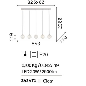 Lustra cu 5 pendule LED design modern Diamond SP5 164409 universul-luminii.ro