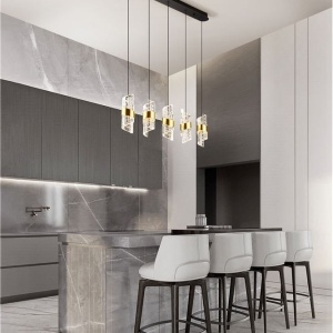 Lustra cu 5 pendule LED design modern Seneca 228389 universul-luminii.ro