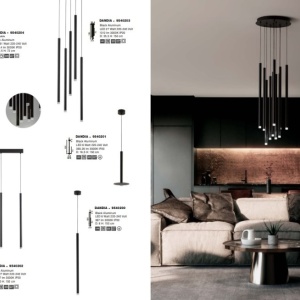 Lustra cu 5 pendule LED design tubular DANDIA 213699 universul-luminii.ro