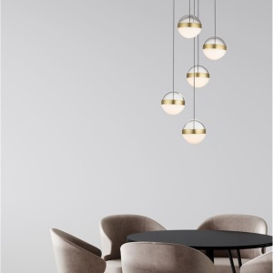 Lustra cu 5 Pendule LED stil modern ALAZ - Img 2