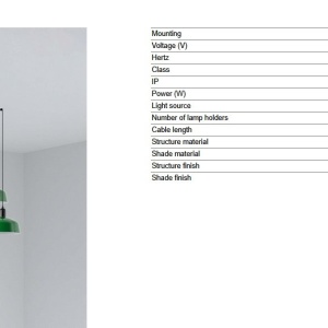Lustra cu 5 pendule metal TATAWIN M verde - Img 4