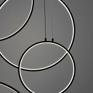 Lustra cu 6 inele LED suspendate Ring XXL negru 159919 universul-luminii.ro