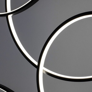 Lustra cu 6 inele LED suspendate Ring XXL negru 237969 universul-luminii.ro