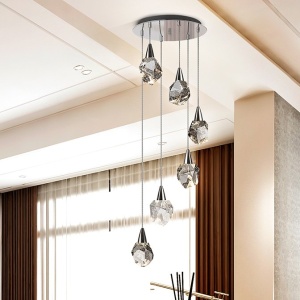 Lustra cu 6 Pendule LED design modern decorativ Aquaria crom 109949 universul-luminii.ro