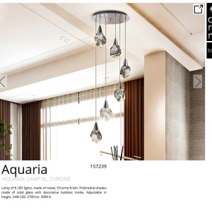 Lustra cu 6 Pendule LED design modern decorativ Aquaria crom 206539 universul-luminii.ro