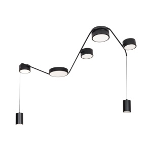 Lustra cu 7 spoturi LED, Negru, Zumaia I