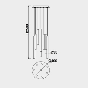 Lustra cu 8 pendule LED design modern minimalist CALA multicolor - Img 3