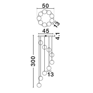 Lustra cu 9 pendule LED din sticla colorata SILENZIO 632119 universul-luminii.ro