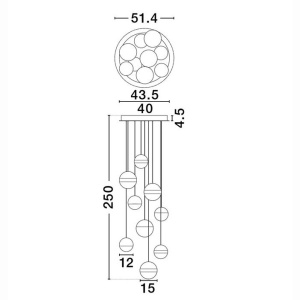 Lustra cu 9 Pendule LED stil modern ALAZ - Img 6