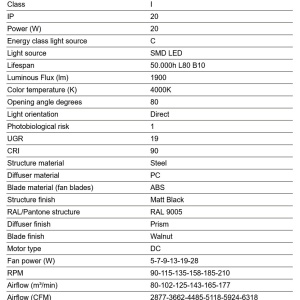 Lustra cu Ventilator si telecomanda PUNT TAK M negru/nuc 4000K - Img 3