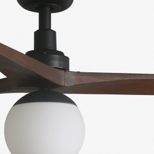 Lustra cu Ventilator Smart sisitem Tuya cu telecomanda KLIM L 150cm, negru/ nuc - Img 3