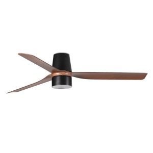 Lustra cu Ventilator tavan si telecomanda PUNT TUB M TEK negru/nuc 3000K