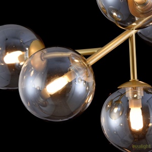 Lustra deosebita cu 12 de surse de lumina Dallas, auriu mat/ chihlimbar MYMOD545PL-12G 172599 universul-luminii.ro