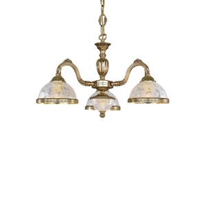 Lustra design clasic cu 3 brate din alama si sticla 6202 102029 universul-luminii.ro