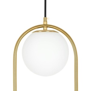 Lustra design miminalist, Metal auriu, Glob Sticla, AURELIA Double - Img 6