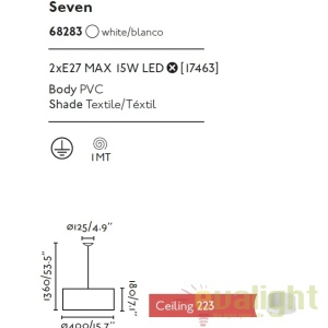 Lustra design modern 40 SEVEN 68283 47019 universul-luminii.ro