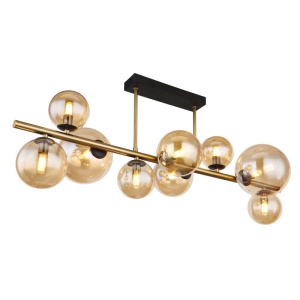 Lustra design modern Riha negru, alama