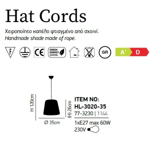 Lustra design rustic realizata manual HL-3020-35 HAT CORDS 77-3230 HL 69389 universul-luminii.ro