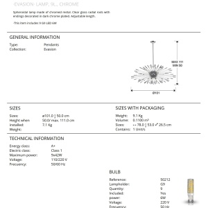 Lustra design ultra-modern Evasion crom SV-381628 75129 universul-luminii.ro