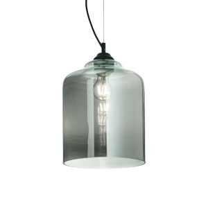 Lustra diametru 24cm, din sticla suflata manual, BISTRO SP1 SQUARE fumurie 112312