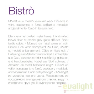 Lustra diametru 40cm, din sticla suflata manual, BISTRO SP1 ROUND fumurie 120904 68349 universul-luminii.ro