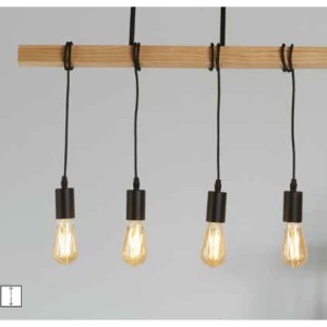 Lustra din lemn cu 4 pendule design rustic Woody 112679 universul-luminii.ro