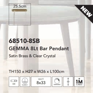 Lustra eleganta decorata cu cristale Gemma 8Lt 134679 universul-luminii.ro