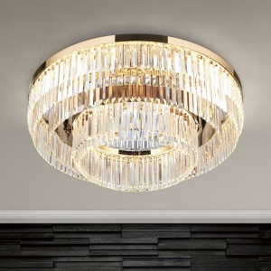 Lustra LED aplicata cristal design elegant lux PRISM D-95cm aurie 24K - Img 2