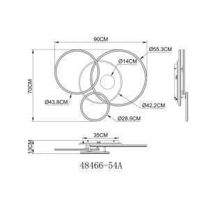 Lustra LED aplicata design circular INVERTINA auriu/antracit - Img 8