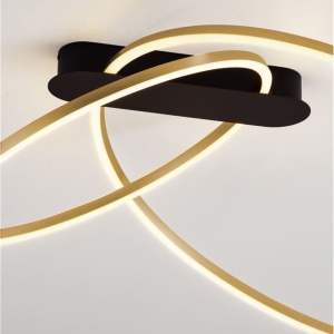 Lustra LED aplicata design modern minimalist KIKLOS auriu/negru - Img 3