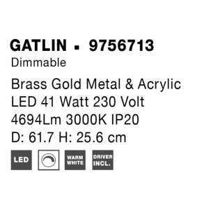 Lustra LED aplicata design ultra-modern GATLIN 41W - Img 9