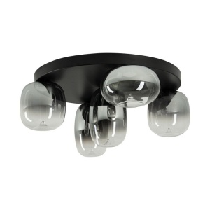 Lustra LED aplicta design decorativ VITRO negru/gri fumuriu - Img 2