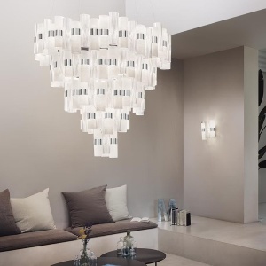 Lustra LED Art Deco de dimensiuni mari, realizata manual LA LOLLO 5XL White 215729 universul-luminii.ro