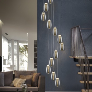Lustra LED casa scarii design modern cu 12 pendule Nebula SV-584541 47009 universul-luminii.ro