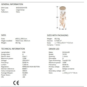 Lustra LED casa scarii design ultra-moderna Velos crom 174689 universul-luminii.ro