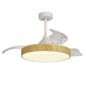 Lustra LED CCT cu ventilator si telecomanda ALASKA aspect lemn MA-8753