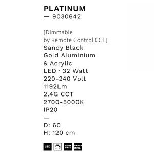 Lustra LED CCT moderna cu telecomanda Platinum 60cm 147629 universul-luminii.ro