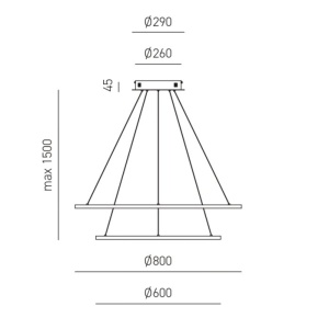 Lustra LED circulara cu 2 inele 80/60cm ERIKA 146659 universul-luminii.ro