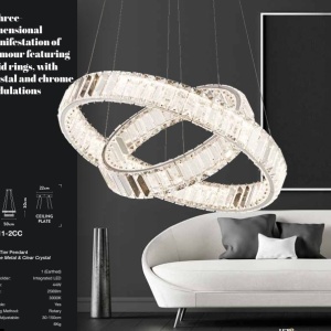 Lustra LED circulara cu 2 inele Tier 228349 universul-luminii.ro