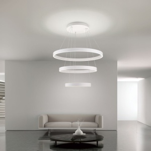 Lustra LED circulara cu 3 inele KOLK personalizabil alb, auriu sau negru