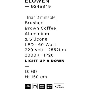 Lustra LED circulara ELOWEN 60cm, maro 147689 universul-luminii.ro