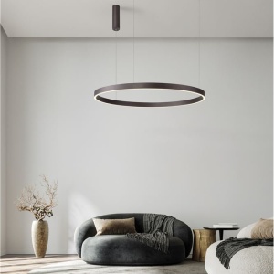 Lustra LED circulara ELOWEN 98cm, maro 228479 universul-luminii.ro