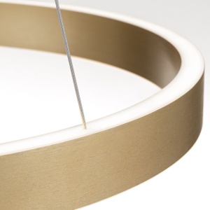 Lustra LED circulara iluminat sus si jos KOLK auriu periat 60cm - Img 5