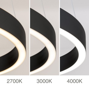 Lustra LED circulara iluminat sus si jos KOLK negru 80cm - Img 7