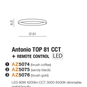 Lustra LED cu telecomanda design circular ANTONIO TOP 81 CCT GO - Img 3