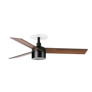 Lustra LED cu Ventilator incastrabil tavan cu telecomanda RUDDER TEK 3 S negru/nuc 4000K