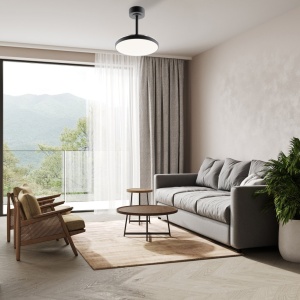Lustra LED cu ventilator palete retractabile SLIM XL negru